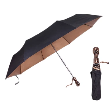 

SAFEBET Creative Skull Handle Umbrella Men Automatic Retro Folding Umbrellas Windproof Portable Drop Shipping
