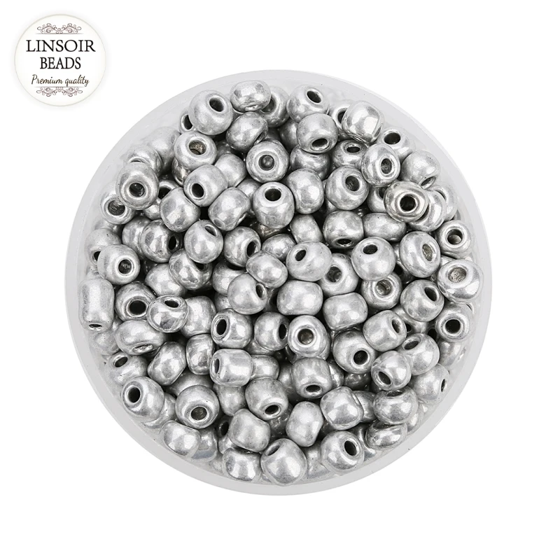 LINSOIR,, 500 шт, золотые/зеленые/серебряные стеклянные бусины Miyuki, 3,8 мм, бусины-разделители, кристалл для изготовления ювелирных изделий