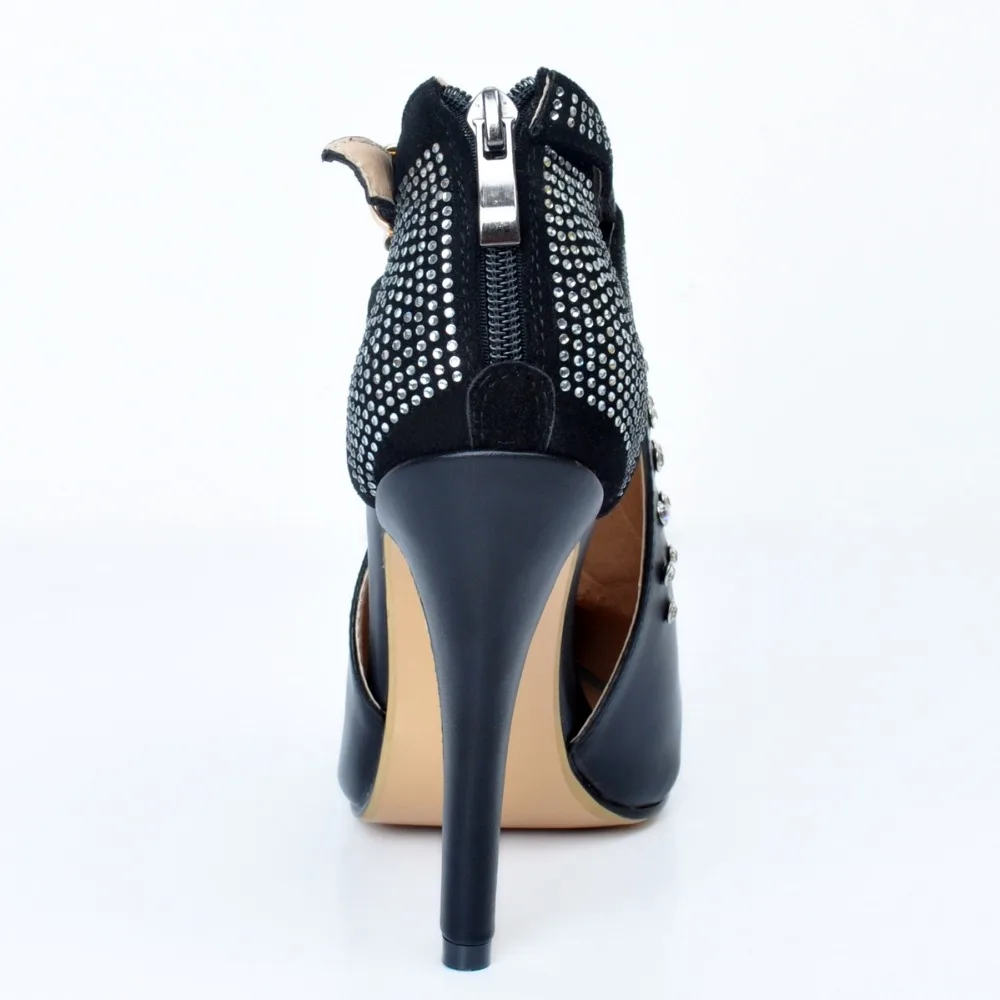 Оригинальное предназначение; элегантные женские ботильоны с острым носком; ботинки на шпильках; стильная женская обувь черного цвета; большие размеры США 4-10,5