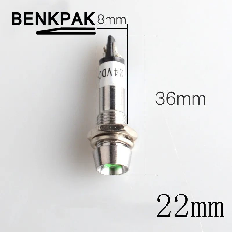 Металлический светодиодный светильник пилот 5 шт. 12 В 24 220 8 мм|light metals|light pilot lightlight
