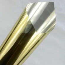 Золото Серебро изоляция оконная пленка стекло клейкие пленки отражающая солнце одностороннее Зеркало Золотой Серебряный