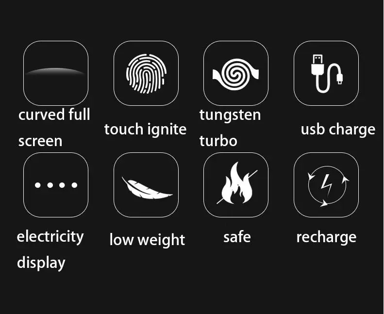 Интеллектуальный сенсорный светодиодный двухсторонний зажигалка с полноэкранным рисунком электронная usb-зажигалка Вольфрамовая турбо-зажигалка