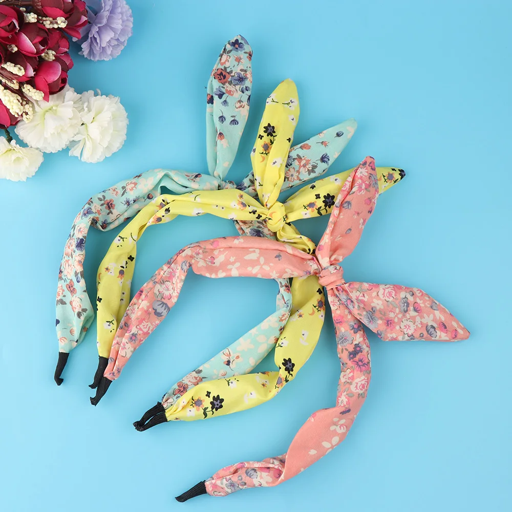 

2018 New 1 PCS Women Fashion Hairband Fabric Bow Knot Hair Hoop Cute Rabbit Ears Headband for Headwear Women Hair Accessories