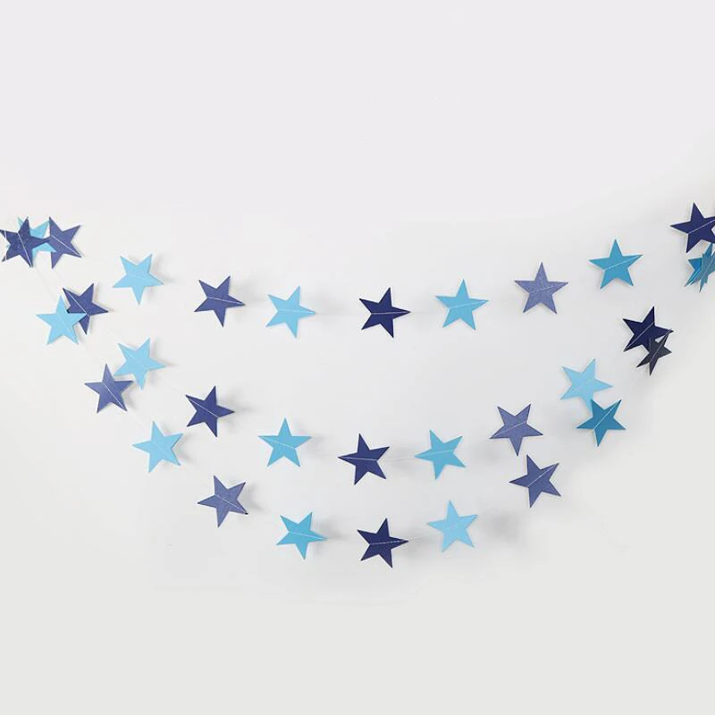 

10pcs Five-pointed Star Paper Streamers Birthday Wedding Party Flags DIY Paper Banners Bunting for Boys Girls Baby Shower Decor