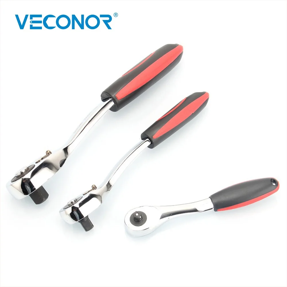 

3PCS Reversible Ratchet Socket Ratchet Wrench Spanner 1/2" 3/8" 1/4" Square Drive Set of Tools Steel
