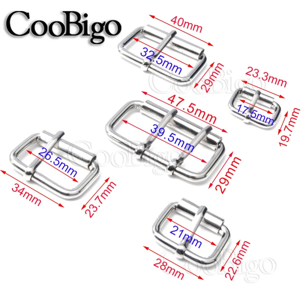 10 шт. Размер 5/" 3/4" " 1" 1-1/" 1-1/2" серебро с булавками ремень ролик металлическая пряжка для сумки ремень кожевенное ремесло DIY аксессуары