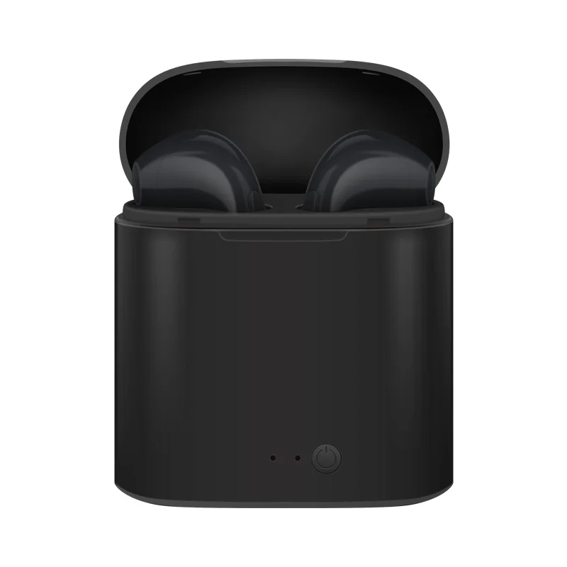 NO-Border I7S TWS красочные Bluetooth двойные наушники стерео мини музыкальные Беспроводные наушники с зарядной коробкой для iPhone Android - Цвет: Black