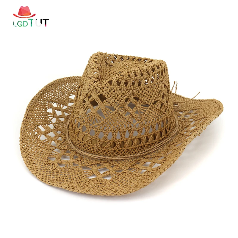 

2019 New Panama Hat Men Summer Bbeach Sun Hat Western Cowboy Hat Hand-Woven Straw Hat Male and Female Lovers Sun Visor Caps