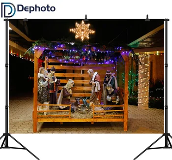 

Dephoto Christmas Jesus Nativity Scene Photography Backgrounds Vinyl New Year Home Decoration Camera Backdrops For Photo Studio