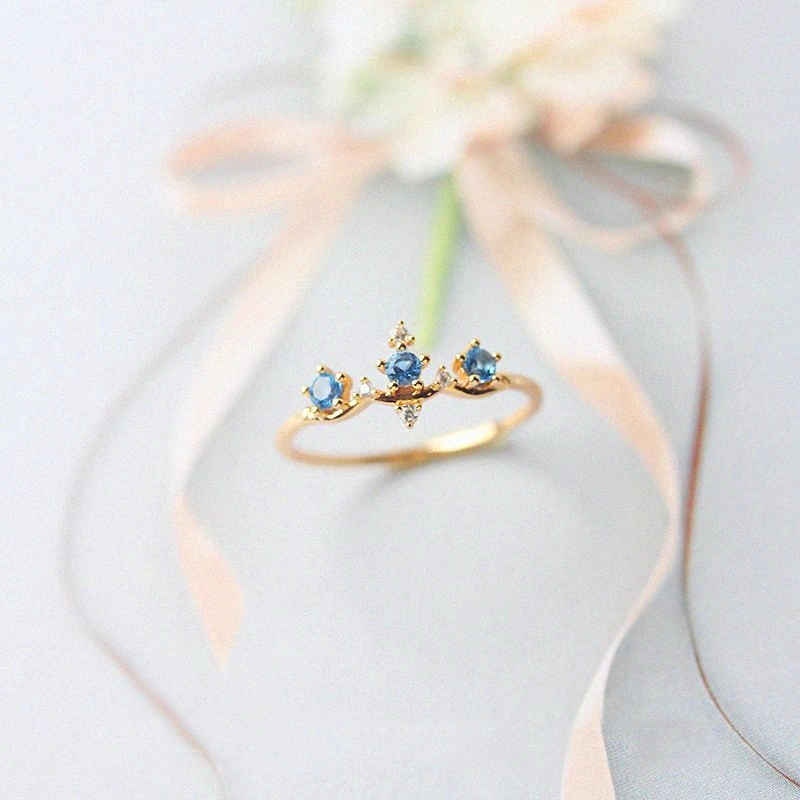 LOREDANA Cute Women's crown Rings Female Chic Dainty Party Delicate Wedding Jewelry Gold Colors Size 6-10 | Украшения и