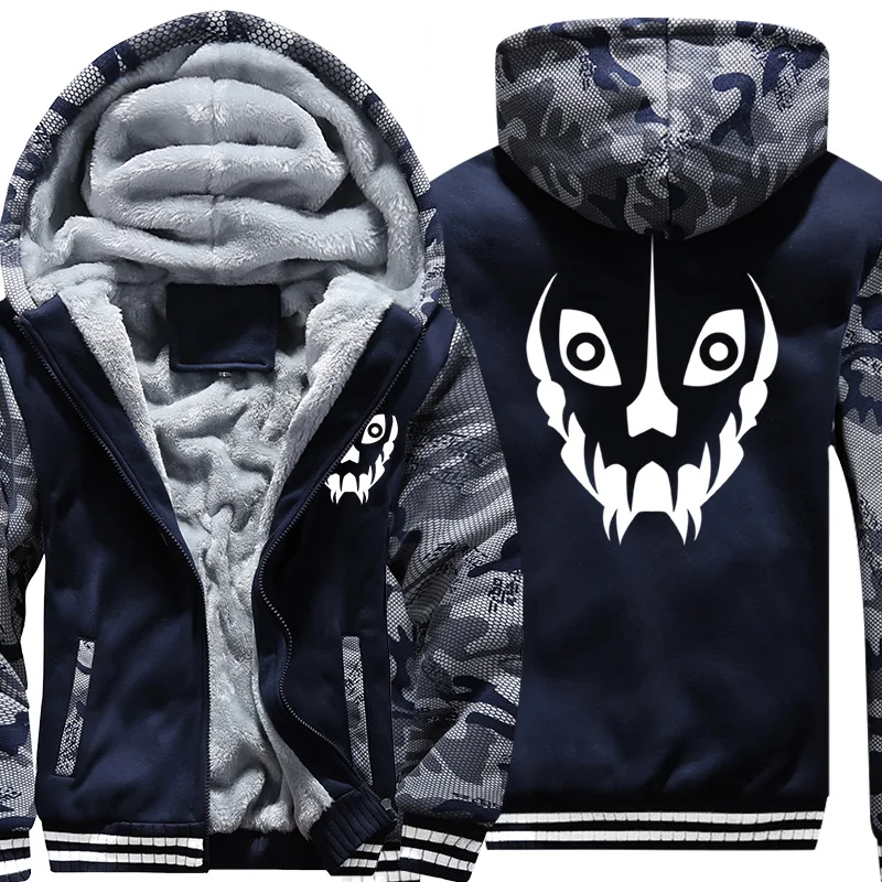 

US Size Mens Camouflage Coat for Game Undertale Sans Papyrus Battle Fatigues Jacket Thicken Hoodie Hip Hop Sweatshirts