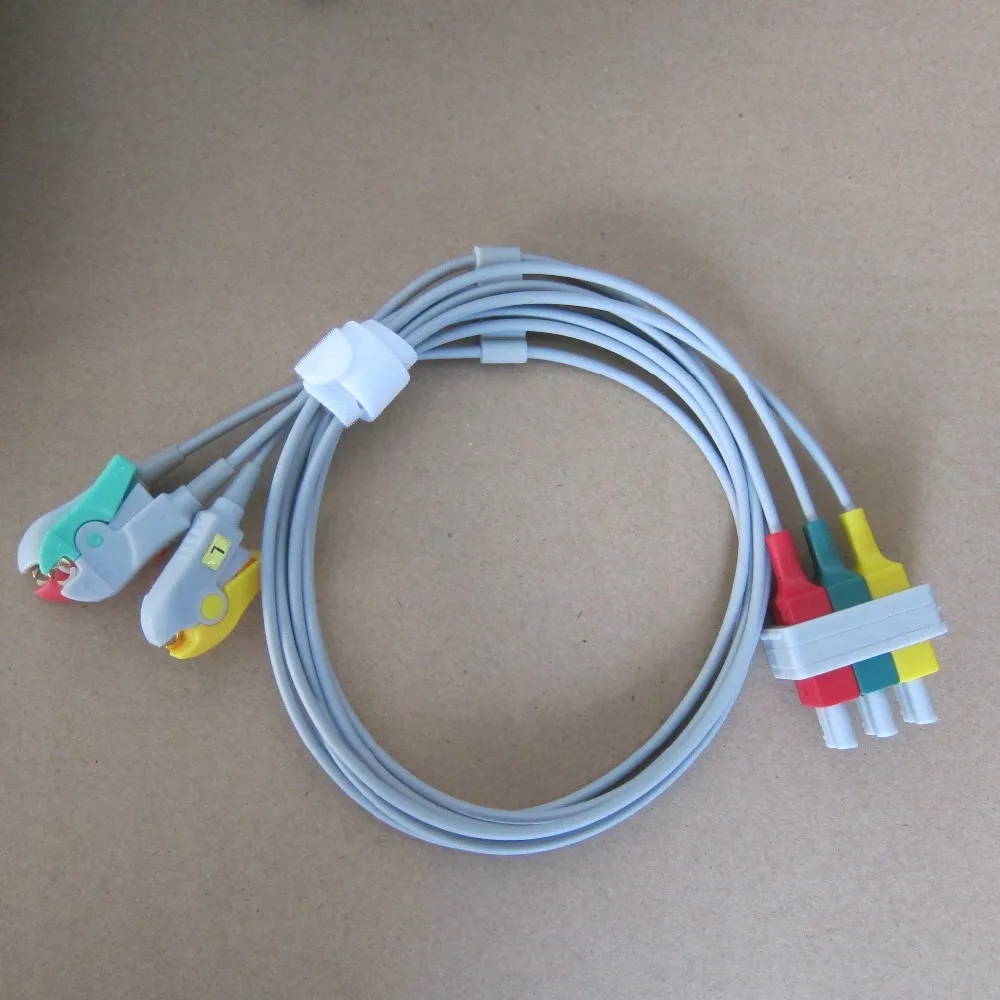 ecg-cable-3-leads-clip-type-hp-ecg-cable-ecg-leadwire-on-aliexpress