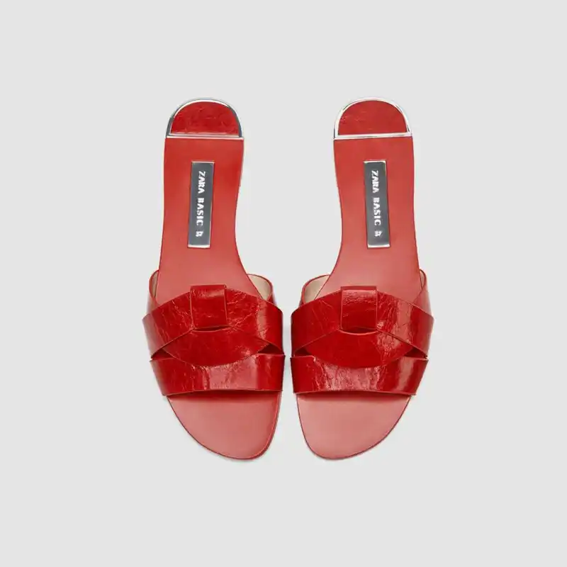 zara basic slippers