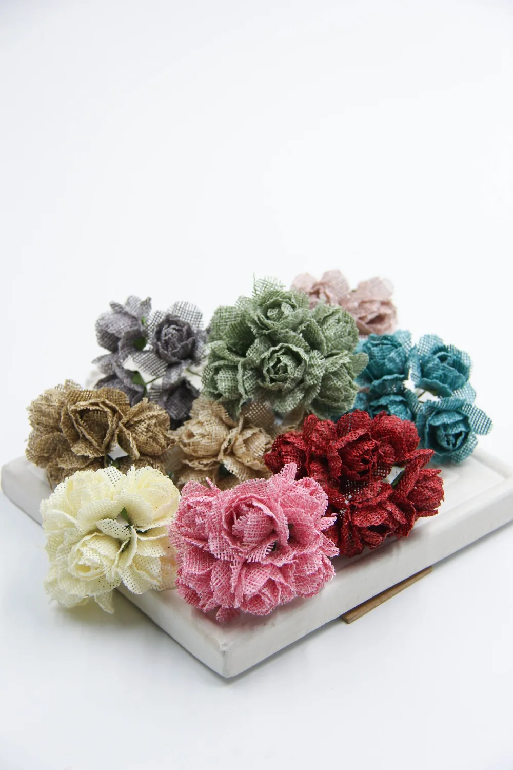 6pcs Diy Burlap Rose Artificial Flowers Bouquet Jute Flowers Home Wedding Party Car Decoration Scrapbooking Wreath Fake Flowers Aliexpress