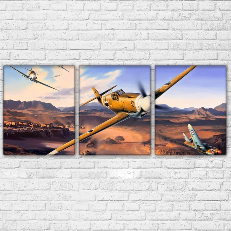 

Canvas Painting Living Room Wall Art HD Prints Airplane Poster 3 Pieces Jet Aircraft Vintage Plane Pictures Home Decor Framework