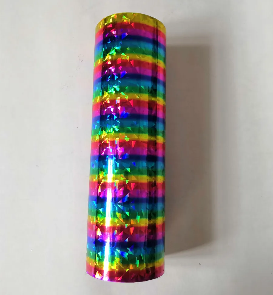 

Holographic foil hot stamping foil multi color colorful broken glasses pattern hot press on paper or plastic heat stamping film