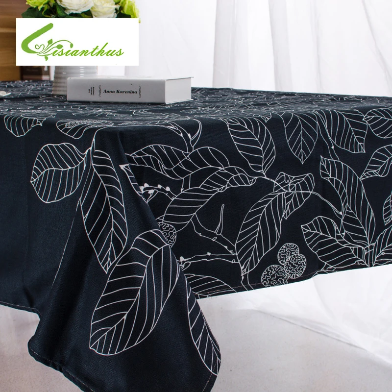 

Pastoral Style Dinner Tablecloth Rectangular Leafs Printed Cotton Table Cloth for Home Tea Table Cover for Wedding Table Decor