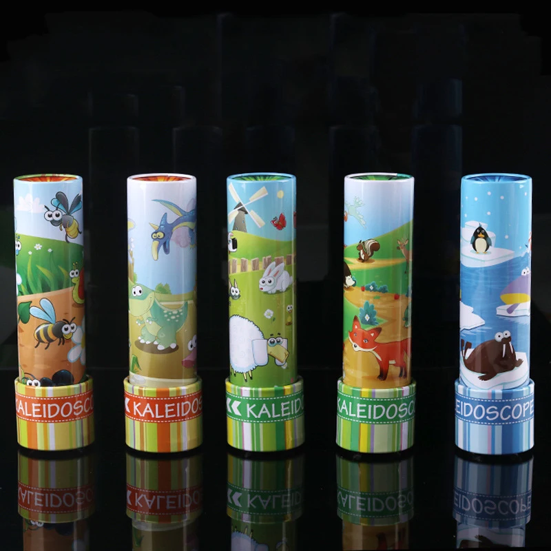 

MINOCOOL Imaginative Cartoon Animals 3D Kaleidoscope Paper Card Kaleidoscope Metal Iron Sheet Rotary Colorful Interactive Toys