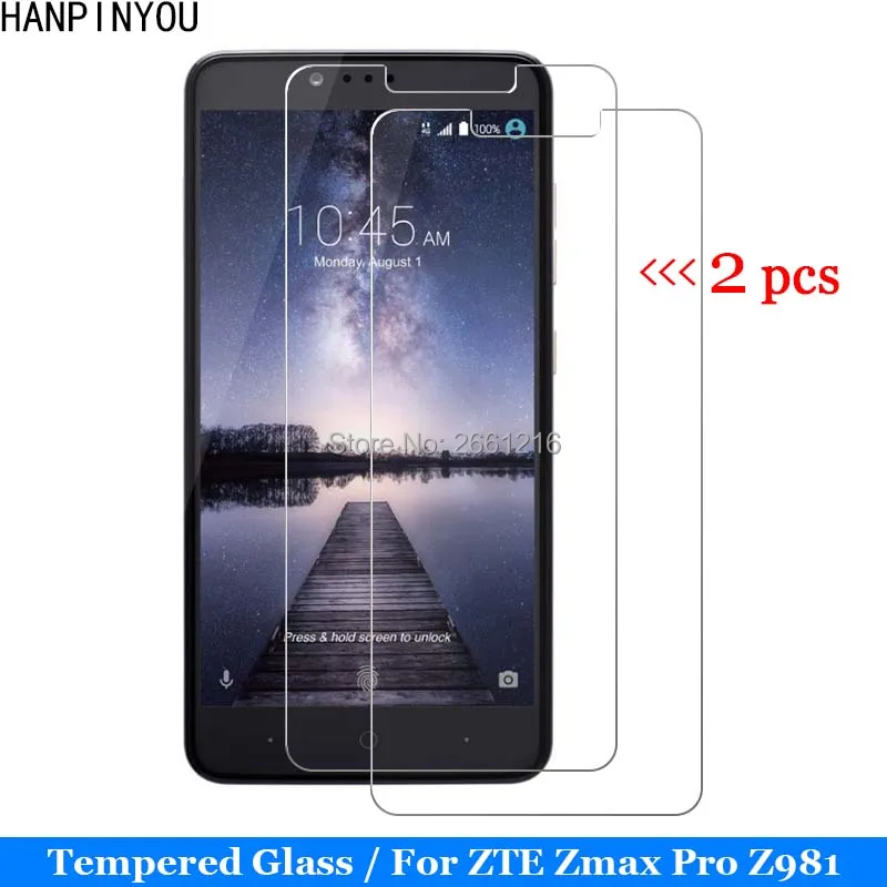 2 шт./лот для ZTE zmax Pro закаленное стекло 9 H 2.5D Премиум Экран Защитная пленка z981 Z988 6 0