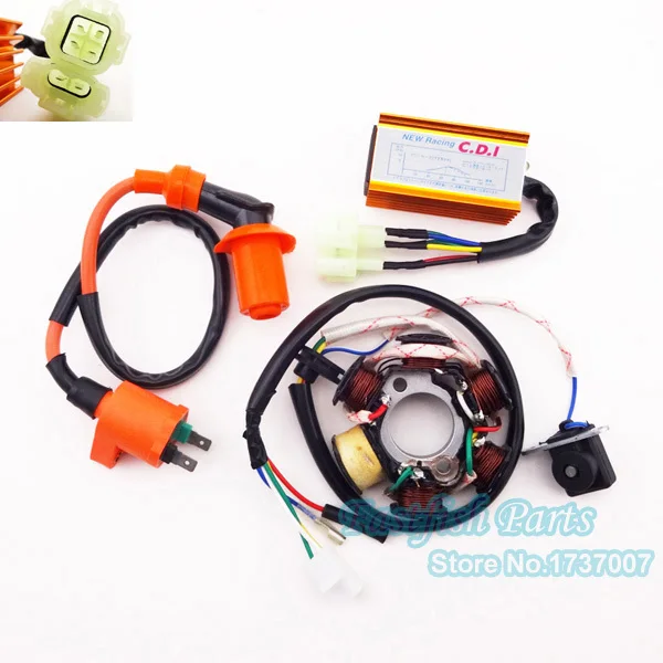 

Racing Ignition Coil Magneto Stator AC CDI Box For GY6 50cc Moped Scooter ATV Go Kart Motorcycle Motocross Pit Dirt Bike