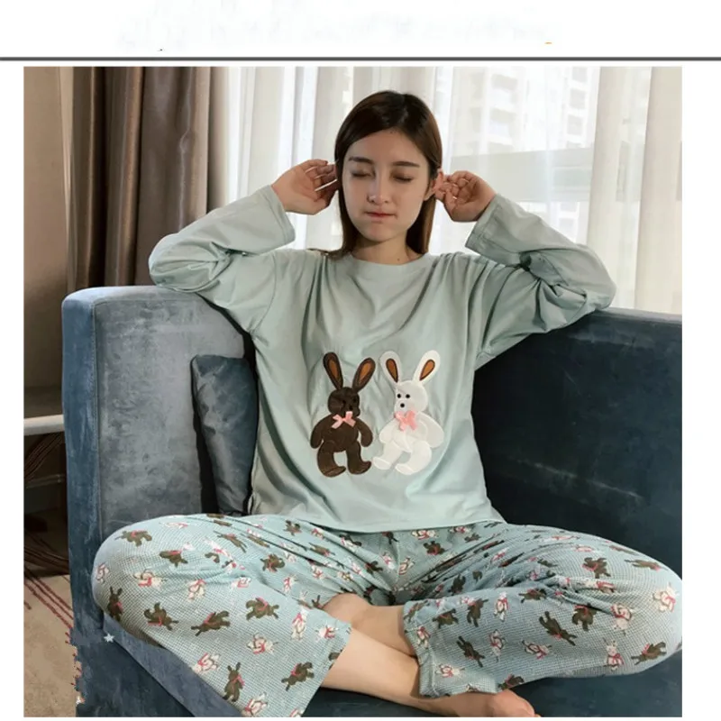 

Women Pajamas Sets 2pcs Sleepwear Suit for Maternity 2019 Spring Pajama Set Sleepwear Women Homewear Pyjamas Sets Nightwear