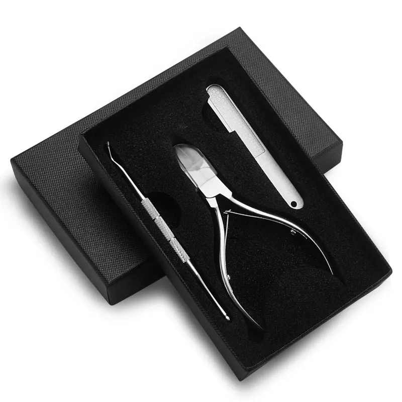 Cortadores de Unha de Aço Cortador de Unhas do Dedo do pé Aparador de Pêlos 3 em 1 Inoxidável Manicure Grupo Ferramentas Pedicure Kit Dedo Cortador Encravados 9 Cortador de Unhas Do Dedo Do Pé