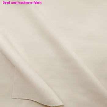 

Good 145cm wide Wool Fabric Off White Double-Side Cashmere Coat Fabric Wool For Diy Business Suit Sewing Winter/Autumn Coat