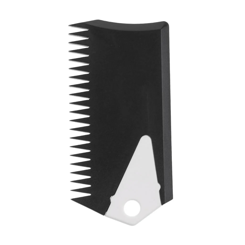 8.5cm Surfboard Wax Comb SUP Surf Board Wax Remove Comb With Fin Key Black for Water Sports Surfing Surfboards Bodyboard Black