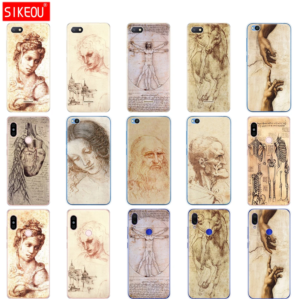 

case for redmi 6a 6 pro case cover for xiaomi redmi note 7 6 pro redmi go case for xiaomi mi 9 SE Italy leonardo da vinci art