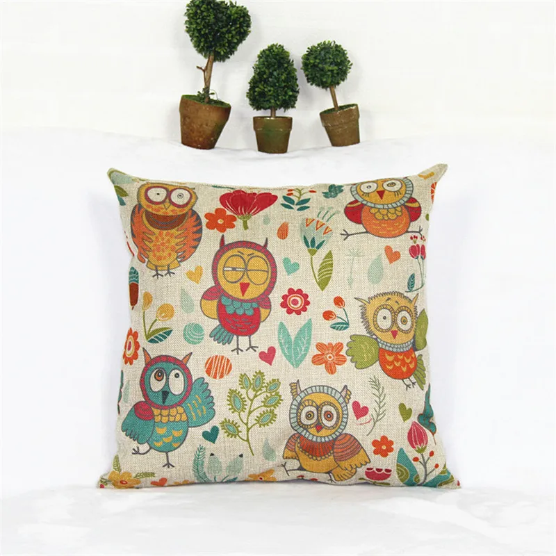 التعاقد و وسادة للمتوكئا على من الكرتون لطيف البومة وسادة القطن سادات مكتب أريكة مربع الوسائد