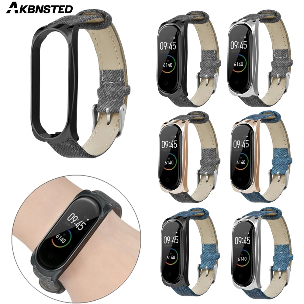 AKBNSTED для Xiaomi Mi Band 4 ковбойские Сменные наручные часы ремешок металлический корпус