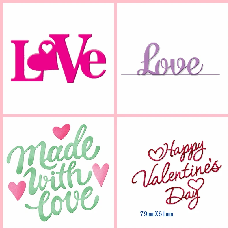

Love Letters Valentine Mixed Shape Metal Cutting Dies Stencil For Scrapbooking Embossing DIY Paper Card Handcrafts Handmade