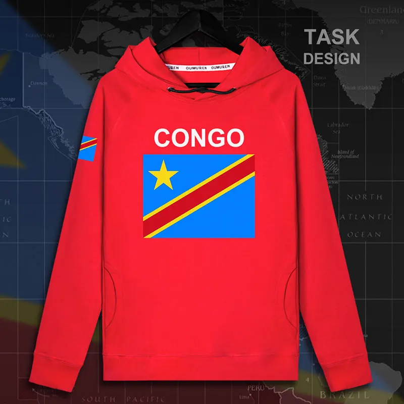 DR Congo COD DRC DROC Congo-Kinsha, мужские пуловеры, толстовки, Мужская толстовка, уличная одежда, хип-хоп флаг, спортивный костюм 02 - Цвет: hooded-red