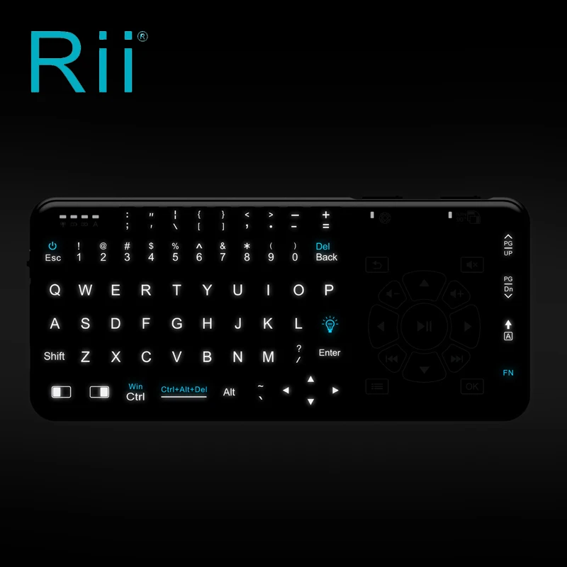 

[Rii] Newest Rii i4 Backlit Mini Keyboard 2.4G Wireless Handheld Remote Multimedia With Touchpad Air Mouse for PC,Laptop,TV Box