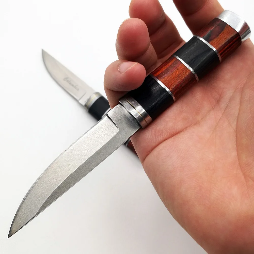 Tactical Pocket Knife Tanto 440C Blade Rosewood Handle Camping Outdoor Survival Hunting Combat Knives Utility Fruit EDC Tools