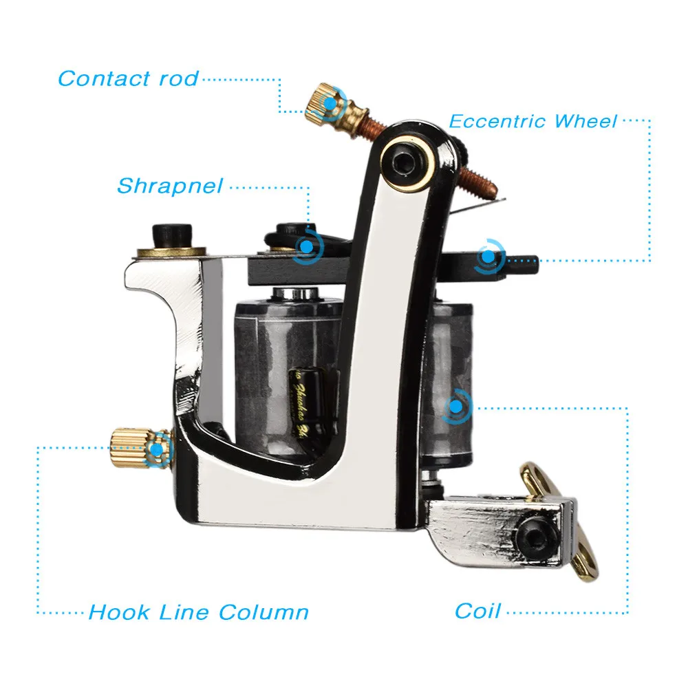 ATOMUS профессиональная катушка тату машина 10 обертывания катушка татуировки пистолет машина для лайнера шейдер татуировки инструмент татуировочное устройство