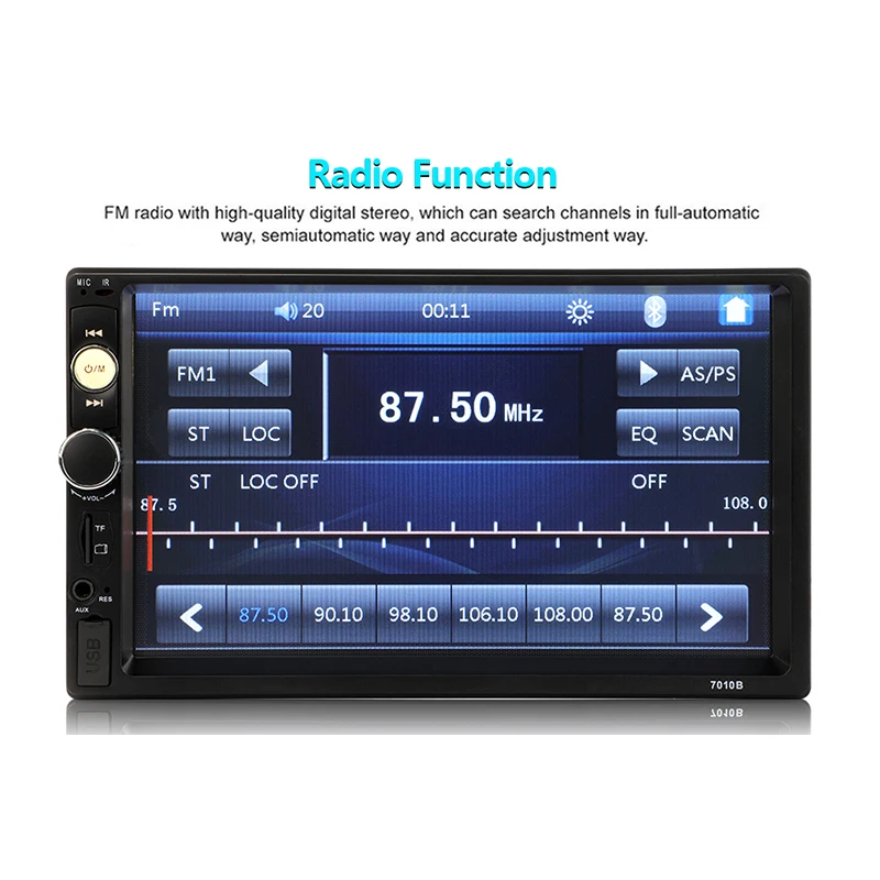 Автомобильный аудио плеер Bluetooth стерео fm-радио автомобильный MP5 7010B SD AUX USB 5 в зарядное устройство АВТО Электроника сабвуфер 2 Din Авторадио