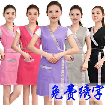

Beauty salon beautician vest apron custom Korean fashion health maternal nail dress workwear large size