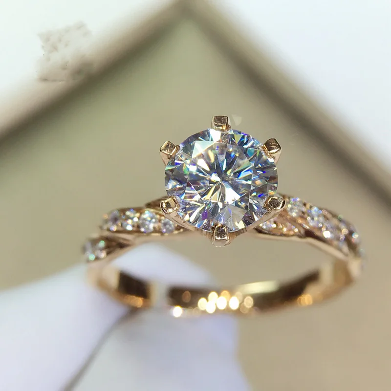 18 K 750Au золото Moissanite алмазное кольцо обручальное кольцо D Цвет VVS с национальным сертификатом MO-H100105