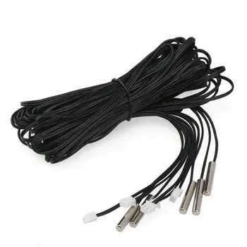 

5pcs 1 Meter Waterproof Temperature Sensor Probe, Stainless Steel 10k 3950 NTC Thermistor Probe, Digital Temperature Transimit
