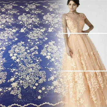

Latest French Lace Fabric, Special off white Net Lace Fabric with sequin For Fashion Clothing 2018 embroidery Lace Fabric