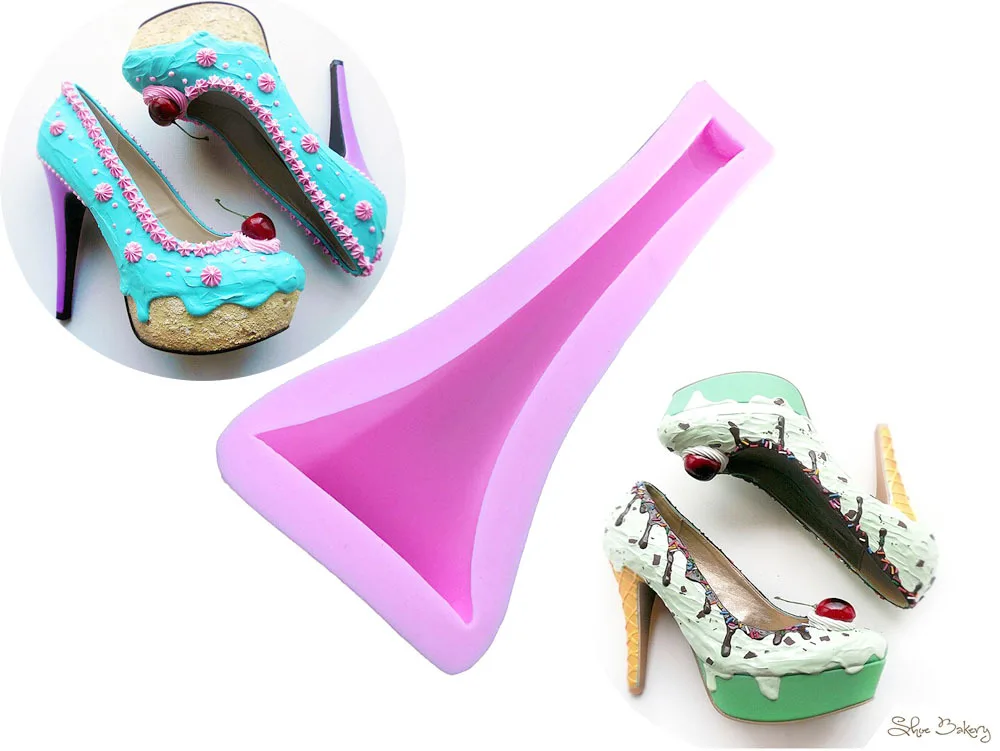 New Silicone Cake Mold Fondant 3D High Heel Moulds Lady ...