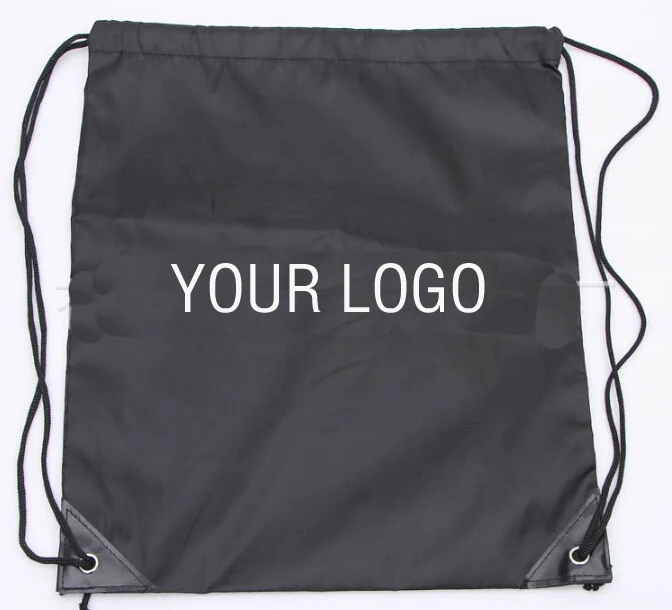MOQ 200 шт Индивидуальные Логотип Draw string луч карман чистый цвет плечи полиэфирная нейлоновая сумка может быть