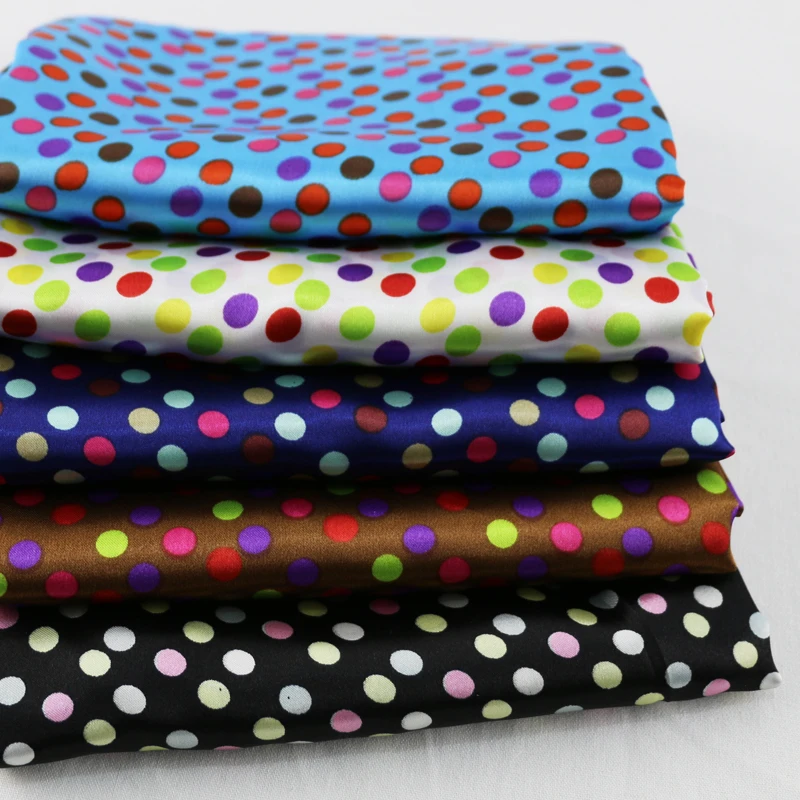 

Craft Diy Polyester Satin Material Soft Polka Dots Charmeuse Fabric Children Print