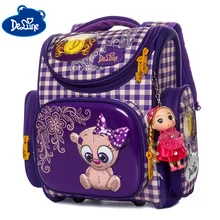 Delune New Folding School Bags For Girls Boy Cat Pattern Backpack Cartoon Children Orthopedic Backpacks Primary Mochila Infantil Delune New Folding School Bags For Girls Boy Cat Pattern Backpack Cartoon Children Orthopedic Backpacks Primary Mochila Infantil