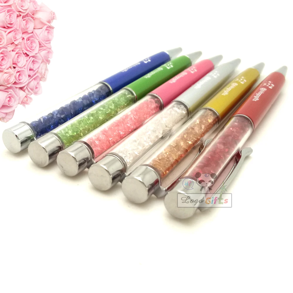 

Diamond Crystal stylus pen custom printed with my company logo/email/website for company events giveaways 30pcs a lot