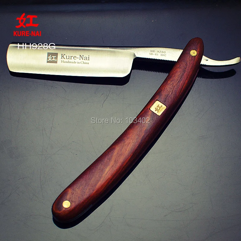 1 X "KURE-NAI" HH928G, бритье готовый человек прямой бритвенный станок с деревянной ручкой складной бритва с одним лезвием