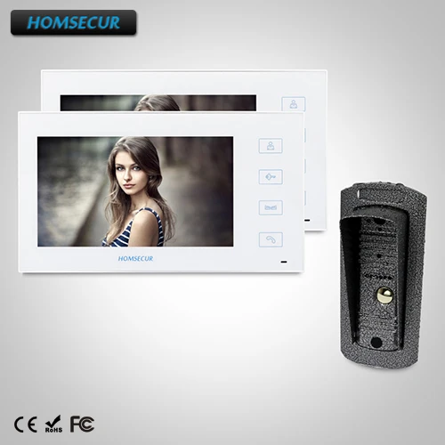 

HOMSECUR 7" Wired Video Door Entry Security Intercom+Touch Button : TC041 +TM704-W