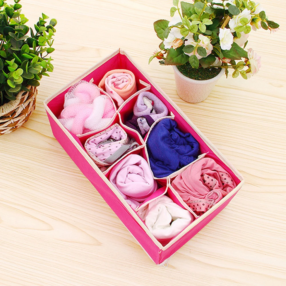 4pcs Foldable Multi-size Underwear Storage Box Non-woven Scarfs Socks Bra Organizer Home Clothing Wardrobe Drawer Organizers