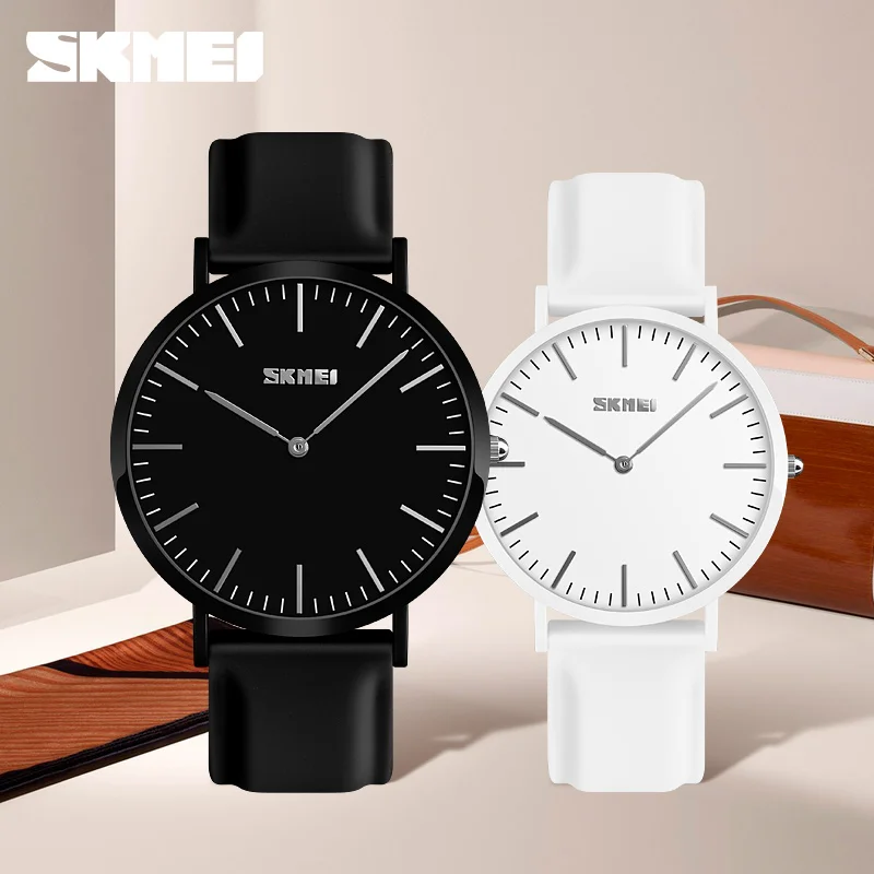 

SKMEI Couple Watches for Lovers Fashion Casual Style Quartz Leather Watch Men Women Simple Wristwatches 9179